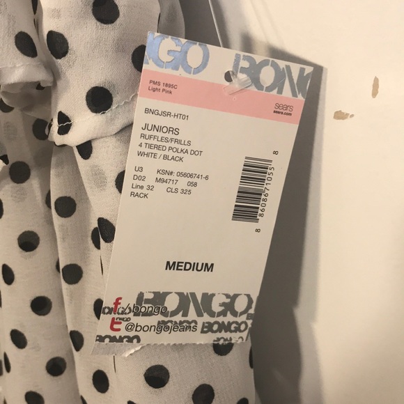 Black and White Polka Dot Ruffled Top - Picture 3 of 3